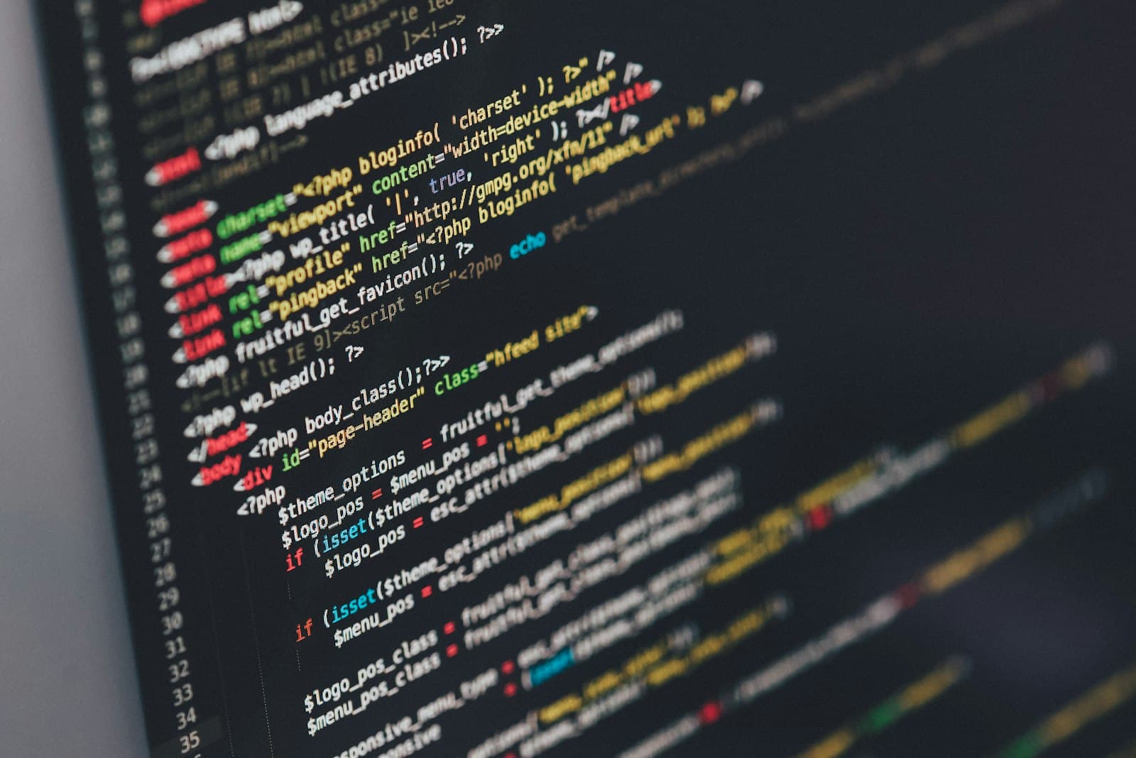 Close-up of source code in a development editor